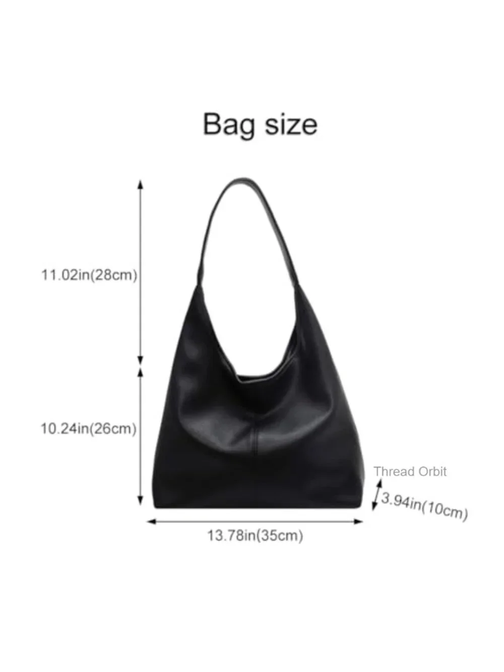 Slouchy Hobo Tote Bag for Women Soft PU Leather Shoulder Purses Work Everyday